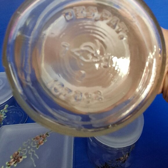 Vintage Art Deco Kruger Glass 5 Piece Nursery Vanity Set - Picture 6 of 6